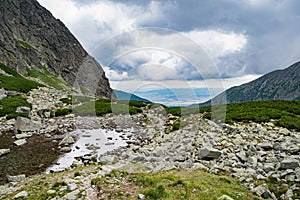 View from Cervene Pleso in high Tatras, Slovakia.