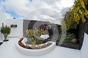 View of the cesar manrique foundation, a place of indisputable architectural beauty located on the island of lanzarote gran