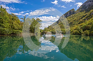 View of Cetina river around Omis Almissa city, Dalmatia, Croatia/ Europecanyons/river/green/mountains