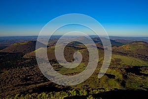 View of the Chaine des Volcans d`Auvergne in Puy-de-Dome