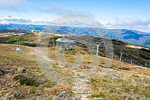 View of the chairlift from Mt Buller in Victoria, Australia