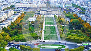 View of Champ de Mars and Tourists