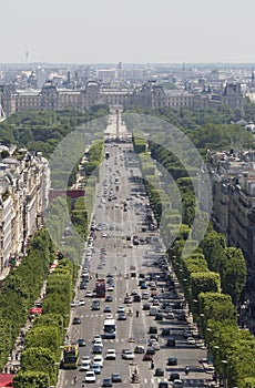 View of the Champs Elysees in Paris, France photo