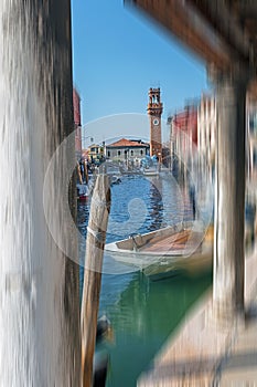 View of a channel at Murano island in Venice, Italy