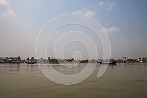 View of the Chao Phraya River with the evening atmosphere