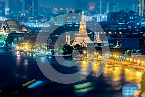 A view of Chao Praya River in twilight. Bangkok, Thailand photo