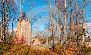 View of Chapelle Pavilion,  Alexander Park of Tsarskoe Selo, Russia