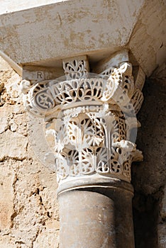 View of chapiter in the ruins of Medina Azahara in Cordoba photo