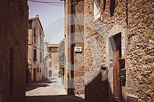 View of the characteristic alleys of the famous town of Pienza