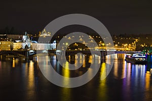 View from the Charles Bridge at night