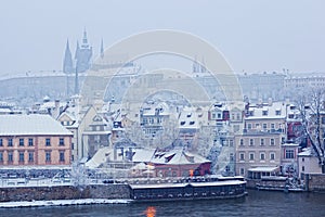 View from Charles bridge on Prague castle
