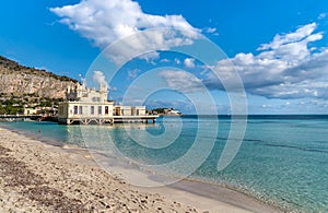 View of Charleston, the Mondello beach establishment on the sea in Palermo, Sicily.