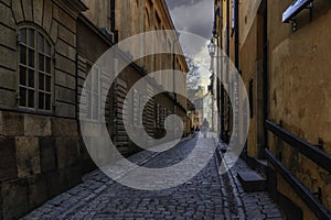 View of a charming street in Stockholm, Sweden