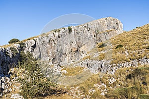 View of the chasms of Partagat in the mountain of Aitana photo