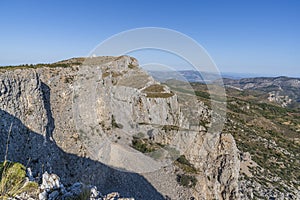 View of the chasms of Partagat in the mountain of Aitana photo