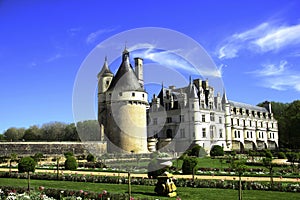 View of Chenonceau castle, France