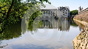 view of Chateau de Chenonceau on Cher river