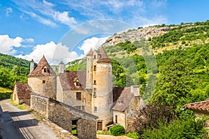 View at the Chateau de Limargue in Autoire village - France
