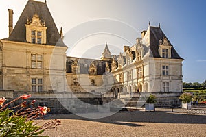 View on Chateau Villandry at a sunny morning, Loire Valley, France