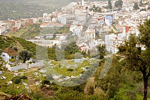 View of chechaouen the blue city in north of morocco photo