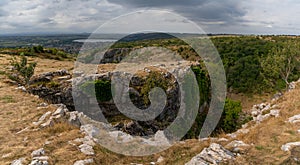 View of Cheddar Gorge in the Mendip Hills near Cheddar in Somerset