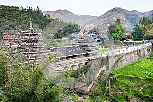 view of Chengyang Wind and Rain Bridge