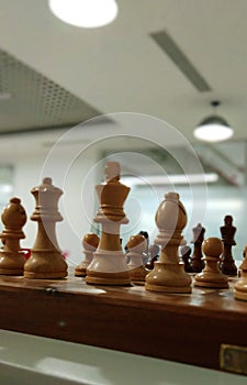 A view of chess piece on chess board.