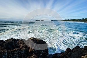 View of Chesterman Beach in Tofino from Pettinger Point photo