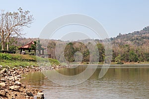 View of the Chet Khot Reservoir in Khao Yai in Thailand