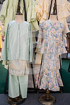 View of the children baju melaju and mini kurung set selling in the shopping mall