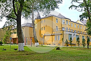 View of the children`s orthopaedic sanatorium `Pioneersk.` City of Pioneerskiy, Kaliningrad region