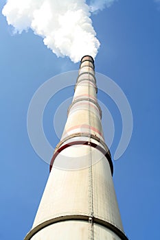 View of chimney and steam