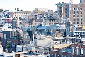 A view of a chinatown rooftops from a rooftop on canal street in New York City photo