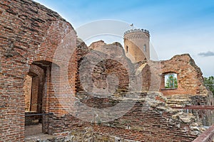 View of The Chindia Tower, ruins and old walls of Princely Court