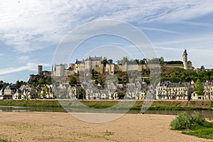 View of Chinon in Loire valley in France