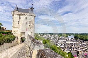 View of Chinon in Loire valley in France