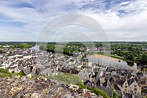 View of Chinon in Loire valley in France