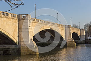 View of Chiswick Bridge, over the River Thames, London, UK