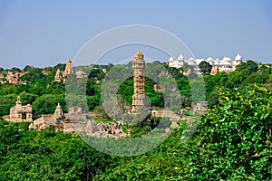 View of  Chittor or Chittorgarh Fort which was the capital of old Mewar dynasty. It is one of the largest forts in India &  listed