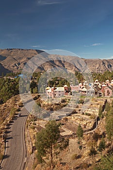 View of Chivay town in Peru