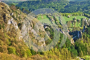 View from Chmelova peak in  Vrsatec rocks in Biele Karpaty