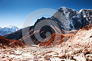 View of Cholatse mount in Himalaya mountains, Nepal