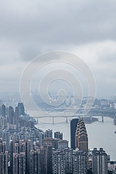 A view of Chongqing city from the top of a hill