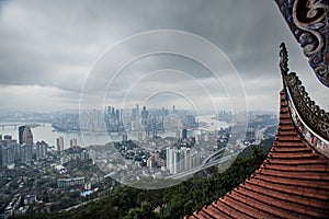 A view of Chongqing city from the top of a hill