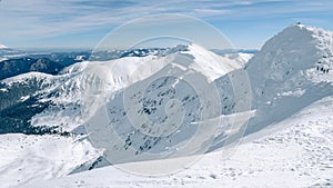 View from the Chopok mountain, the highest peak of Low Tatras, Jasna, Slovakia