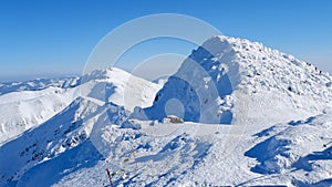 Pohľad z Chopku, najvyššieho vrchu Nízkych Tatier, Jasná, Slovensko