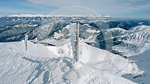 View from the Chopok mountain, the highest peak of Low Tatras, Jasna, Slovakia