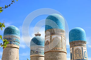 View of Chor Minor - an historic mosque in Bukhara. photo