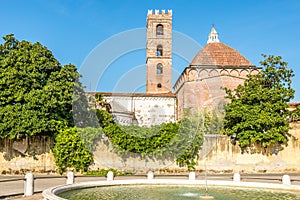 View at the Chruch of San Giovanni in the streets of Lucca - Italy