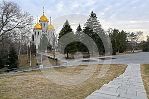 View of The Church of All Saints  in Mamayev Hill War Memorial in Volgograd. Russian orthodox theme
